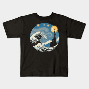 The Great Starry Wave Kids T-Shirt